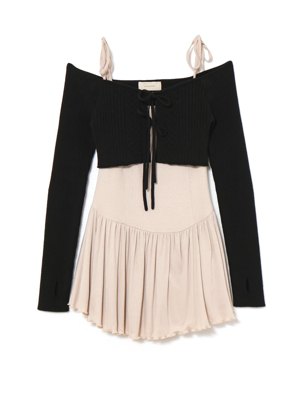 Nei knit set flare dress