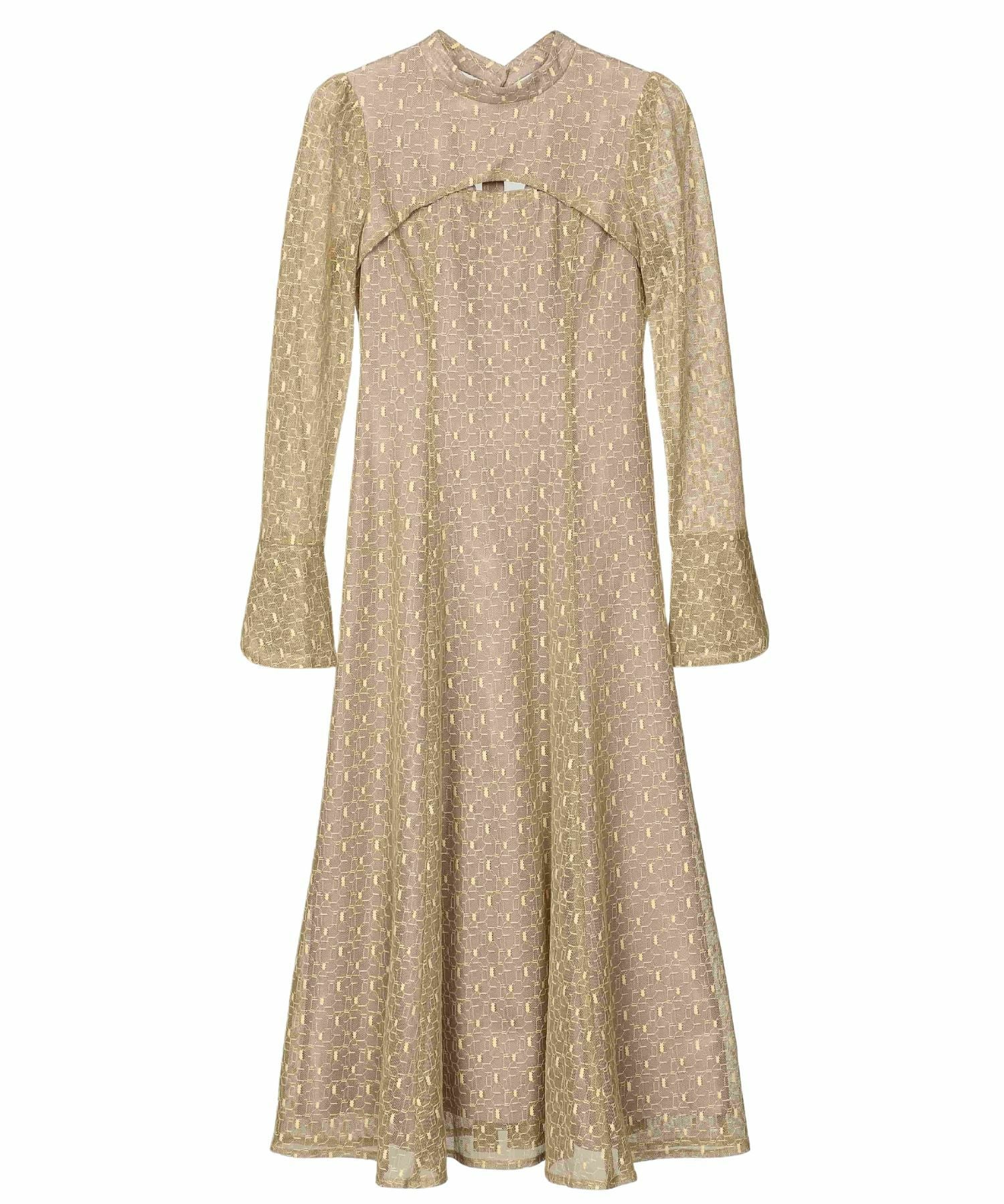 アンドレスド バックオープンジオメトリックドレス 結婚式 ドレス