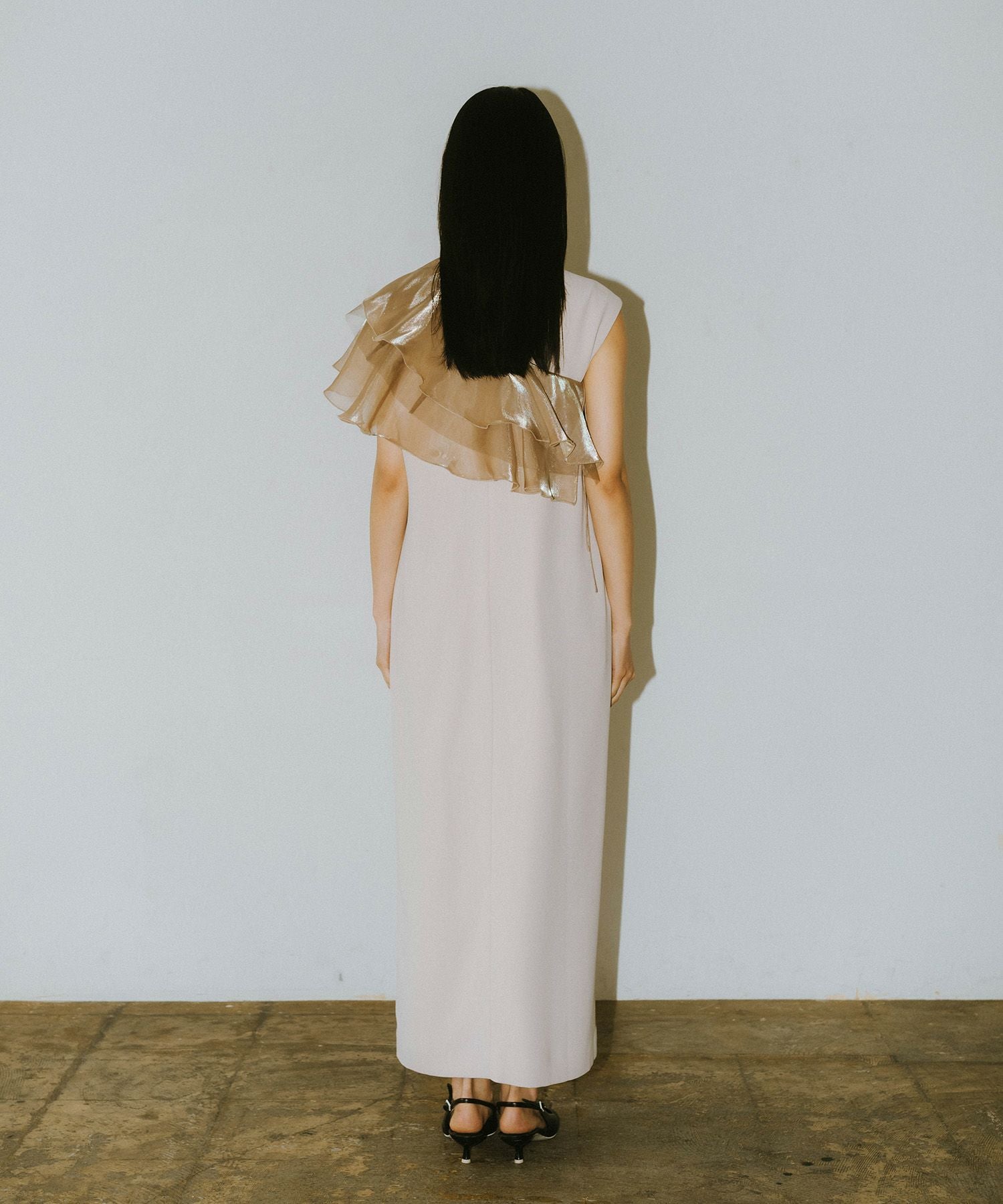 glossy multi ruffle dress | ANDRESD