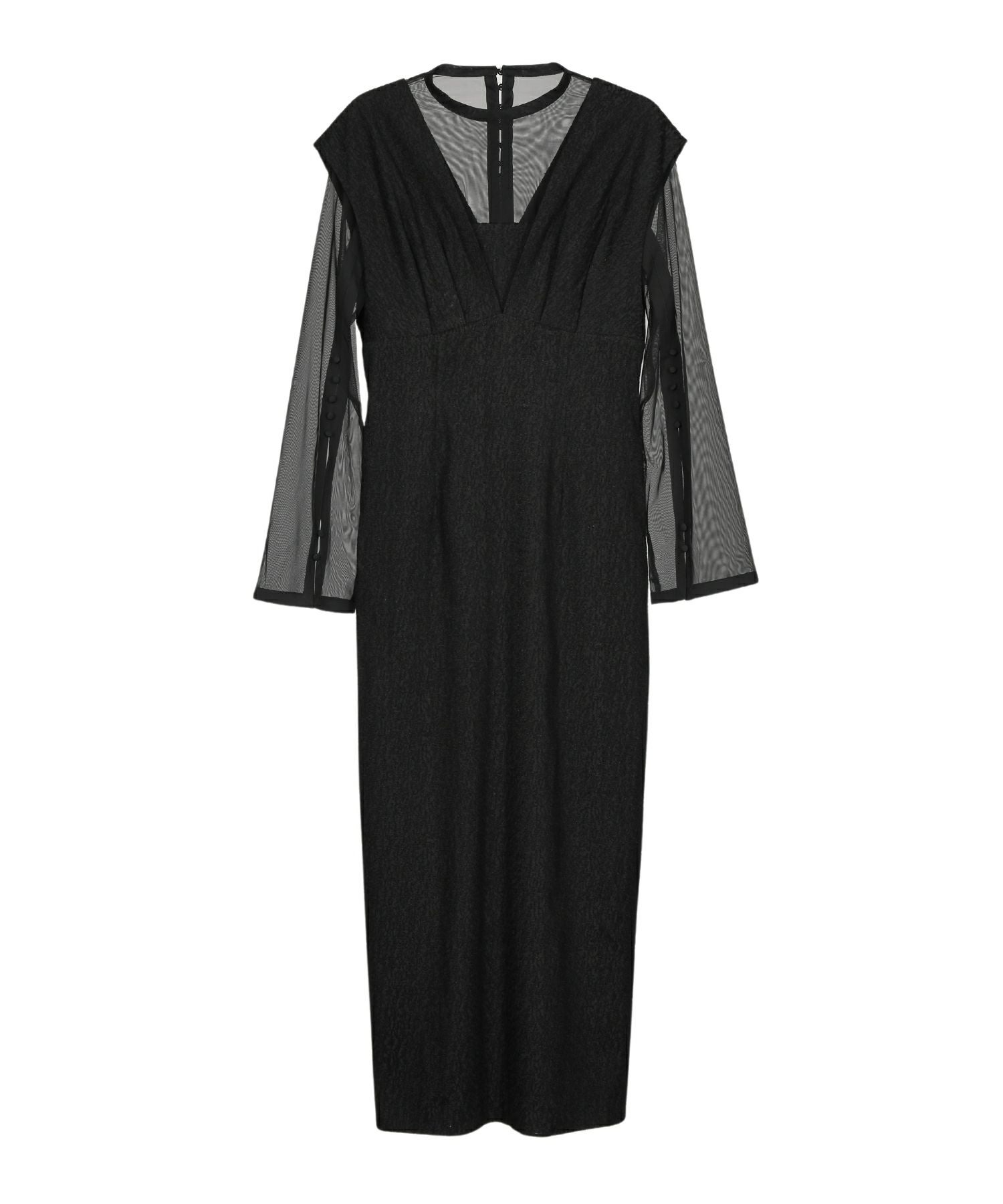 V line jacquard dress | ANDRESD