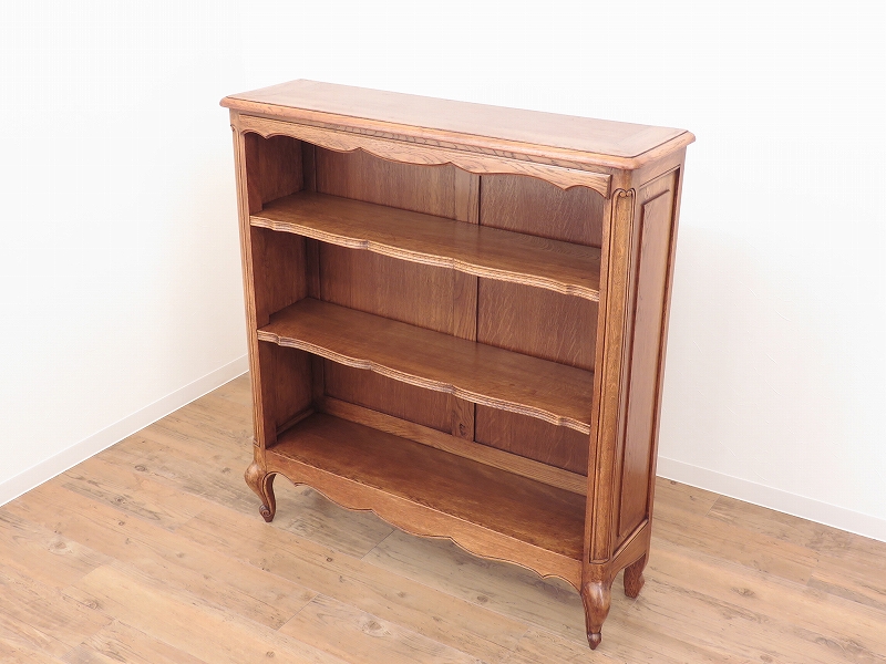 フランスのアンティーク家具 ネコ脚シェルフ（オープンラック）（4月01