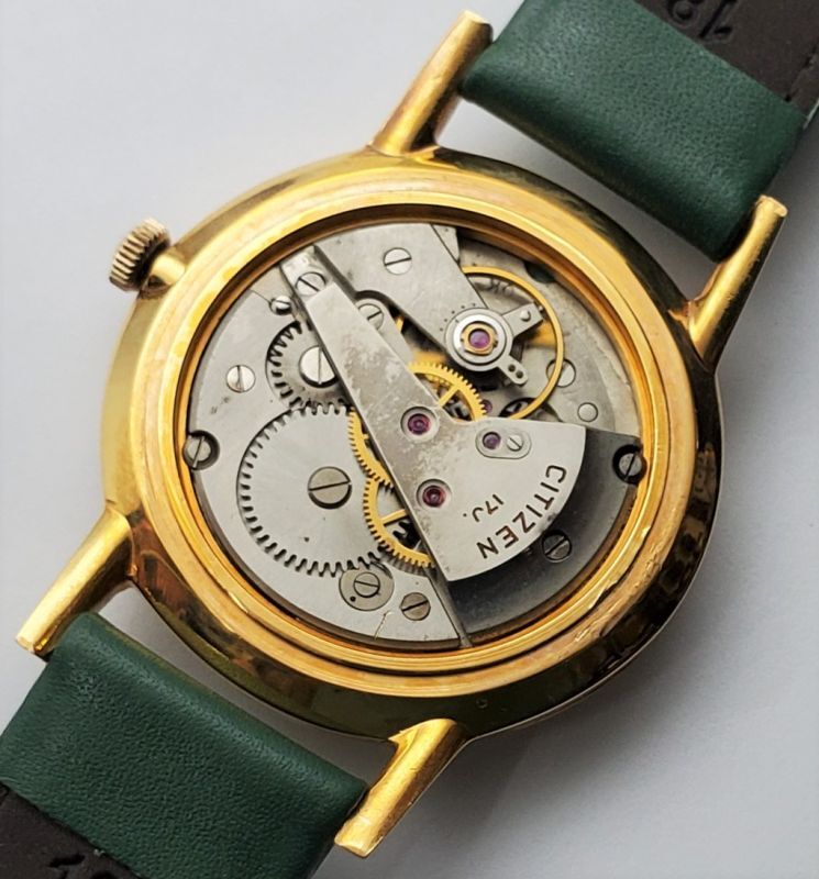 シチズン・ジュニア・紳士手巻き・希少なチェック柄文字板・デッドの