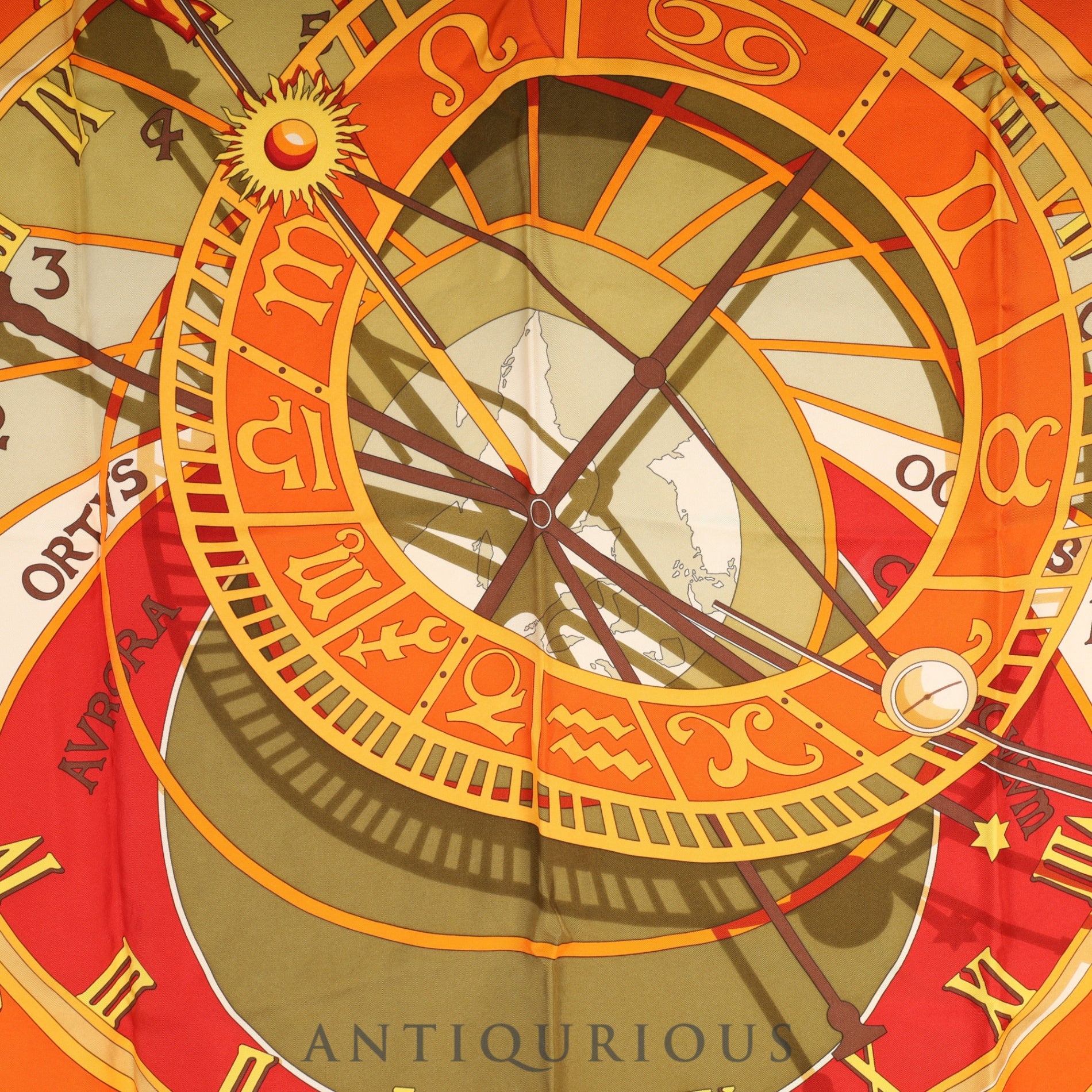 エルメス スカーフ カレ90 MECANIQUE DU TEMPS 時の仕掛け SILK100