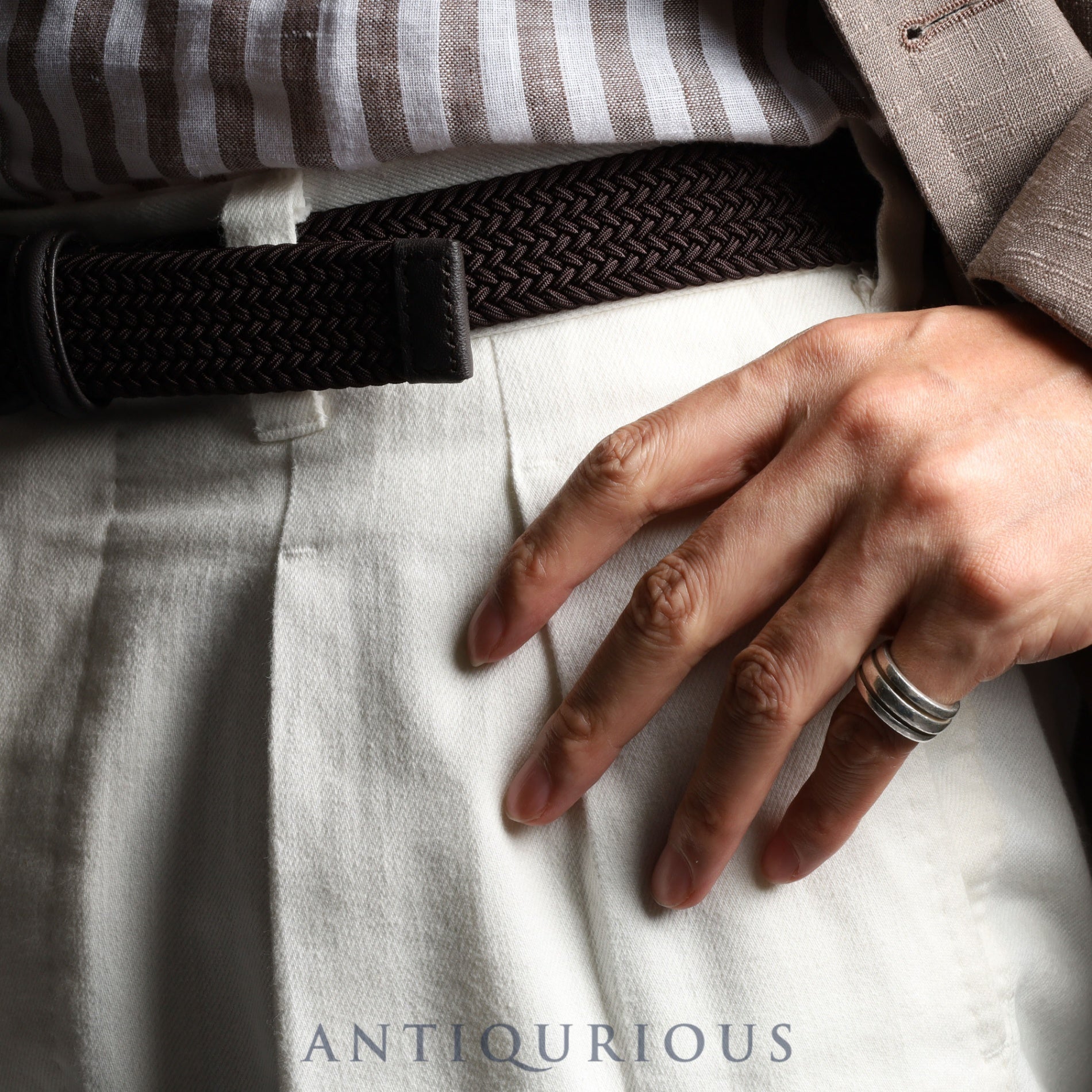 ティファニー リング グルーブド ダブルライン スターリングシルバー