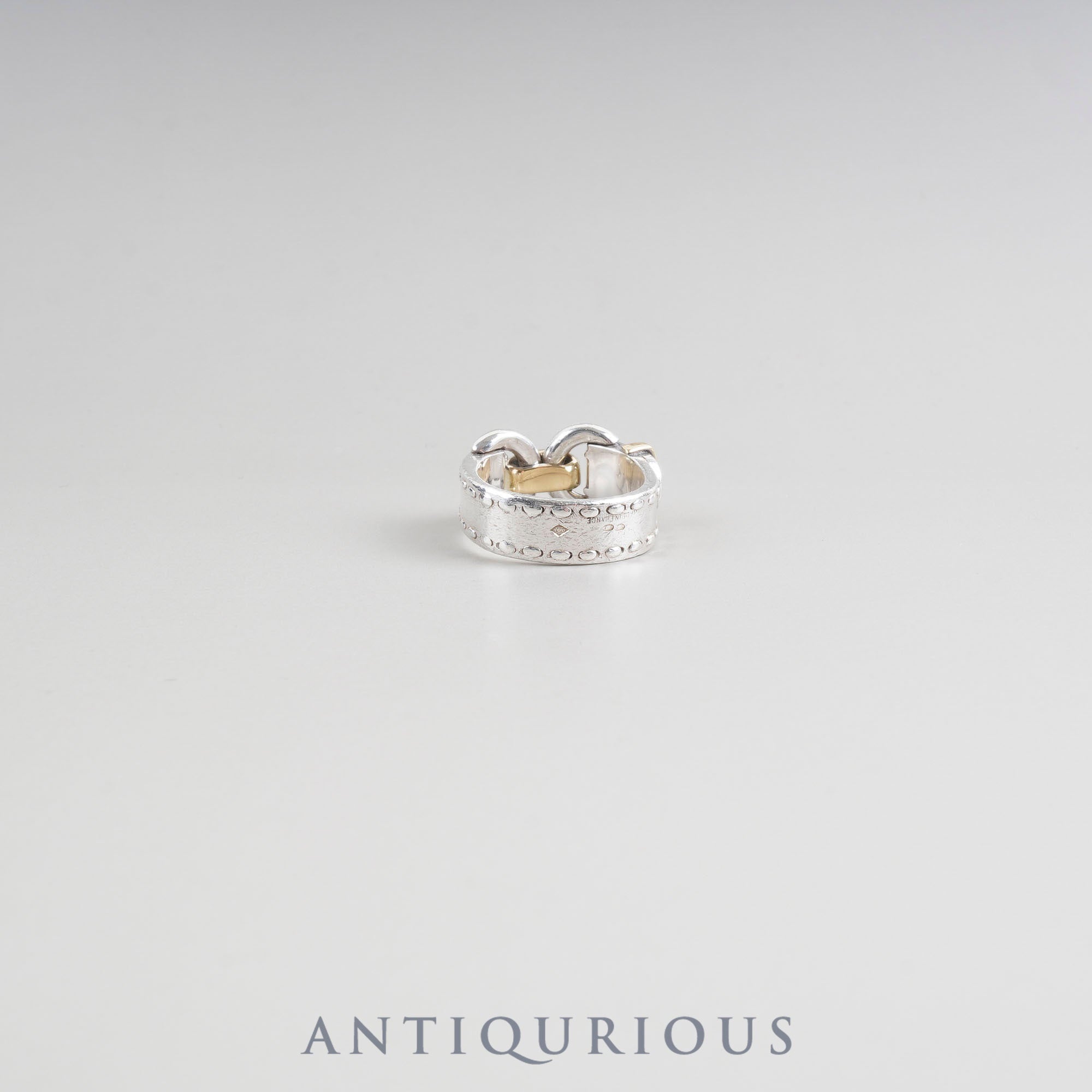 Hermes Montevideo Vintage Belt Motif Ring #54, Size 13, 925/750