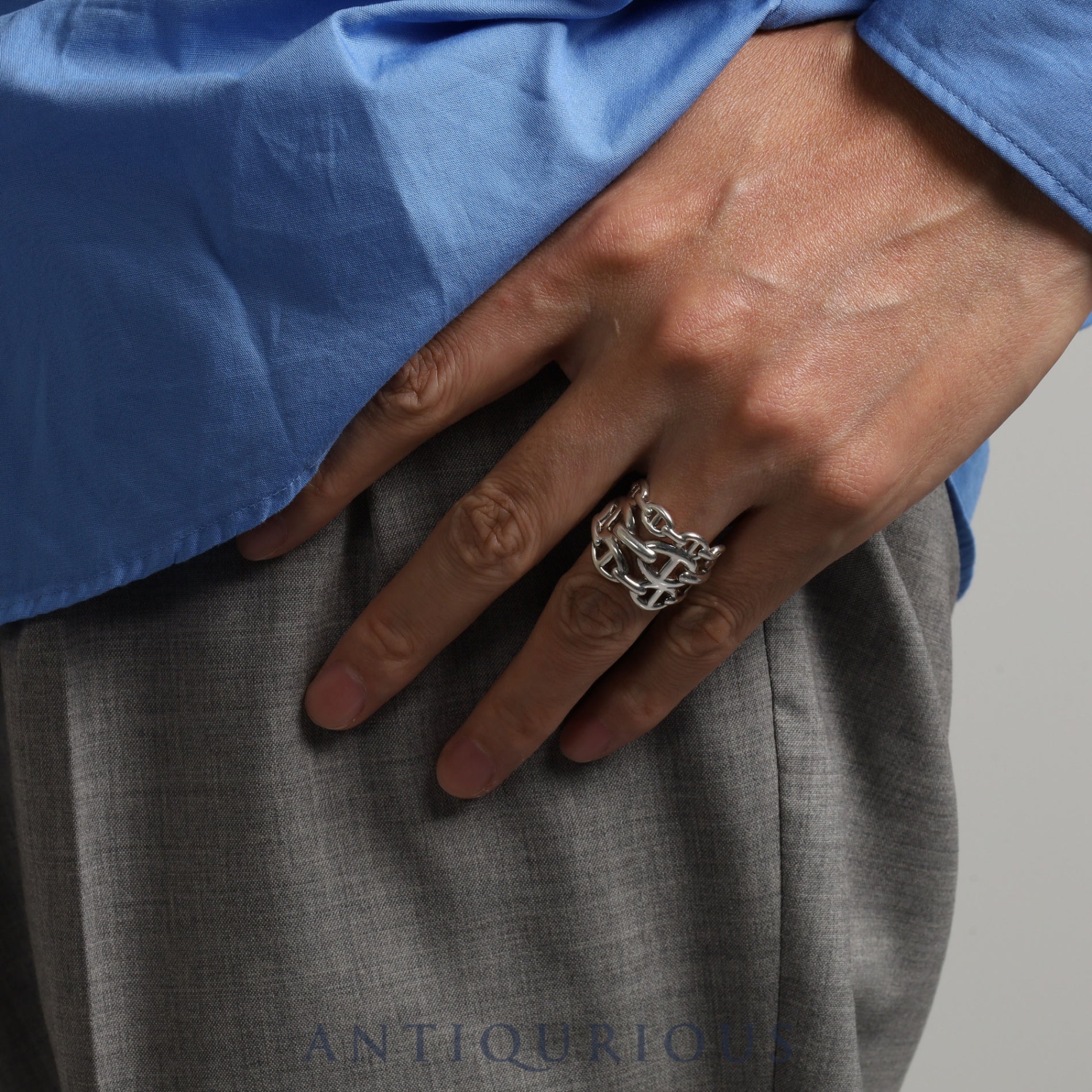 エルメス リング シェーヌダンクル アンシェネ GM #54 14号 SV925 箱