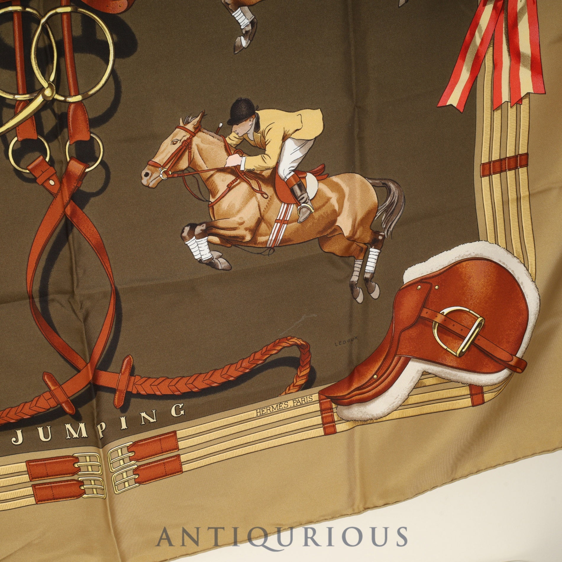 エルメス スカーフ カレ90 JUMPING ベージュ SILK100% | 東京銀座の