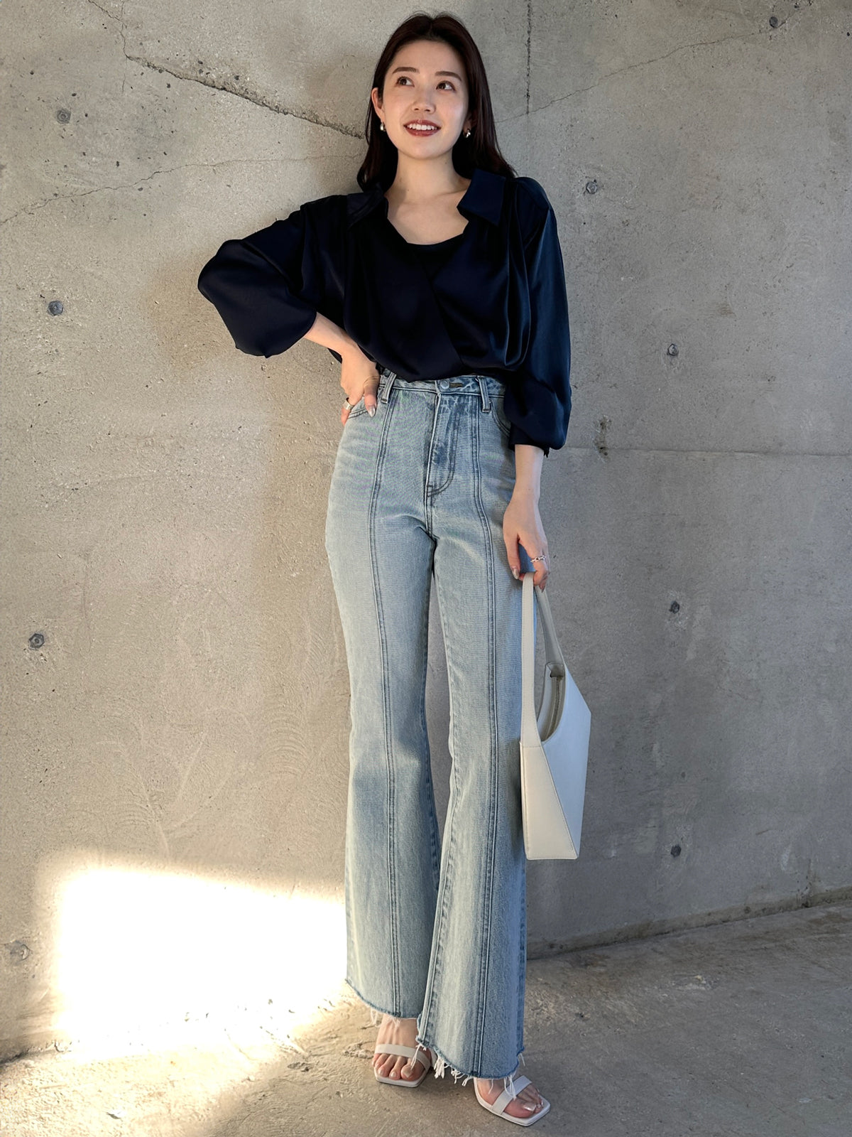 キャミレイヤードカシュクールブラウス