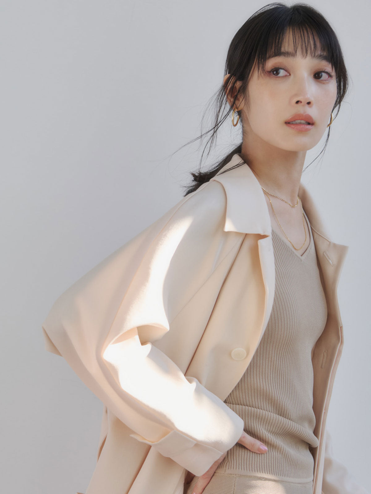 リュクスビスコースリブニットプルオーバー