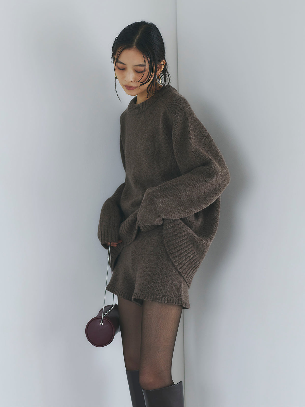 HAMILTONウールカシミヤクルーネックプルオーバー