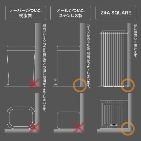 手をかざすと自動で開閉するゴミ箱。漆喰のような白と黒 - 家電 Watch