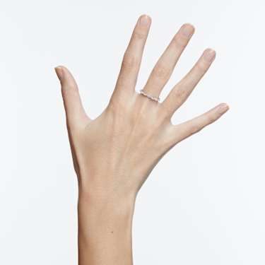 Matrix Vittore ring, Marquise cut, White, Rhodium plated | Swarovski