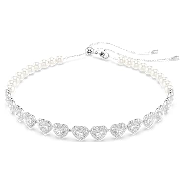 Ariana Grande x Swarovski choker, Mixed cuts, Crystal pearl, Heart