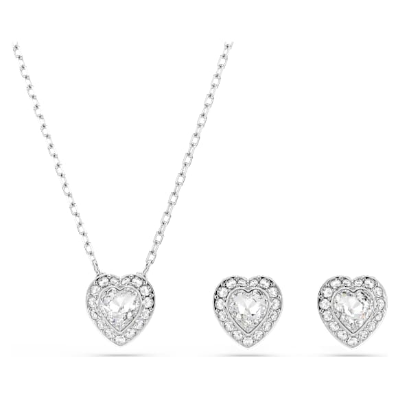 Ariana Grande x Swarovski set, Mixed cuts, Heart, White, Rhodium