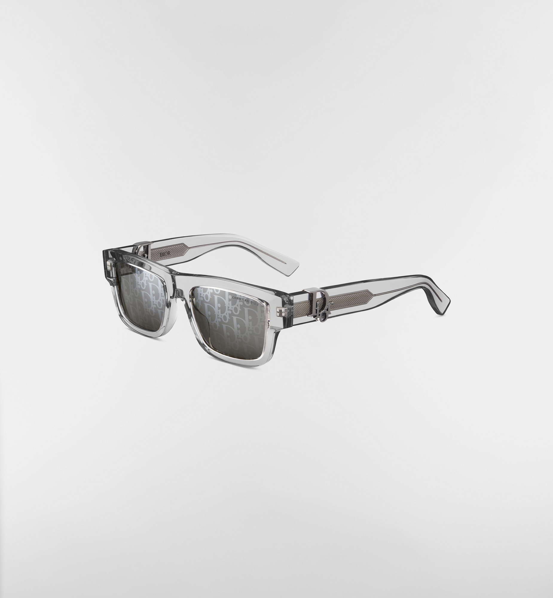 Dior Oblique S3I Transparent Gray Rectangular Sunglasses | DIOR