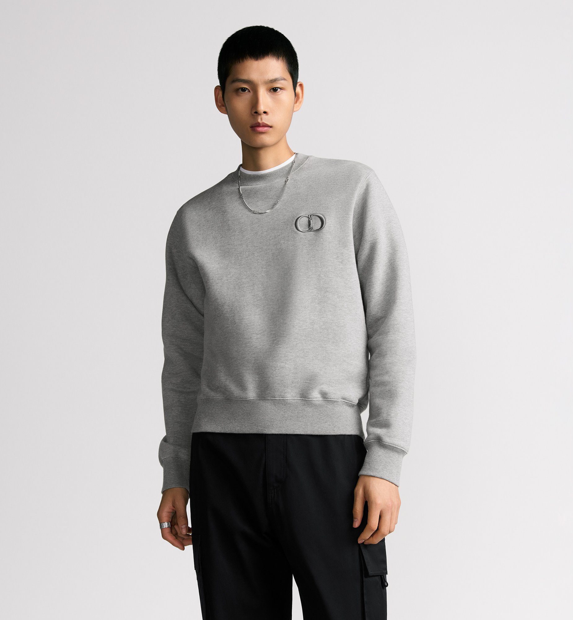 CD Icon Sweatshirt Gray Cotton Fleece | DIOR