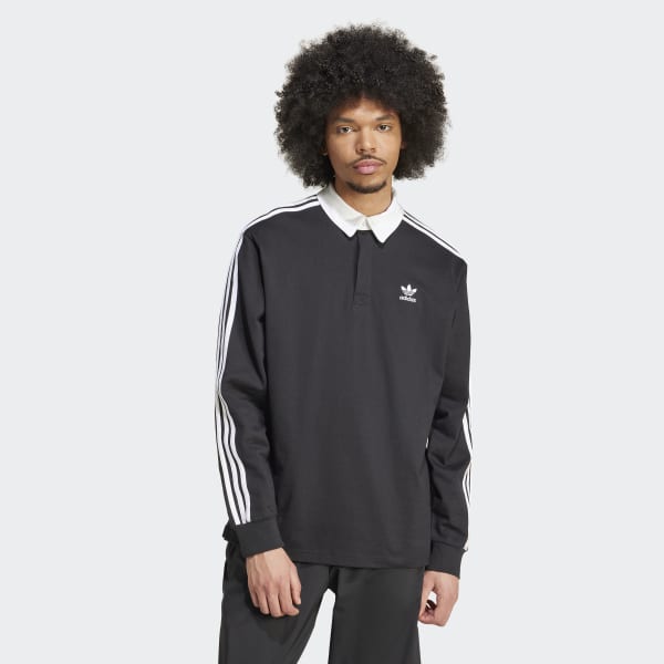 adidas Adicolor Rugby Polo Shirt - Black | Free Shipping with adiClub