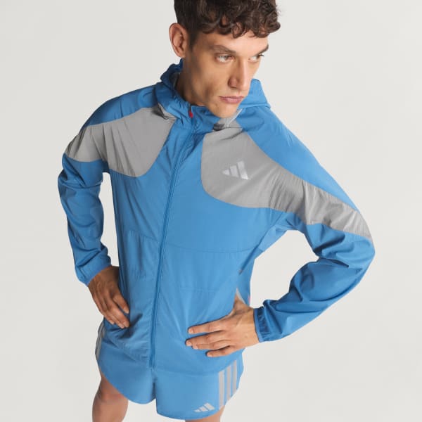 アディダス アディゼロ 駅伝 ランニング ジャケット - ブルー