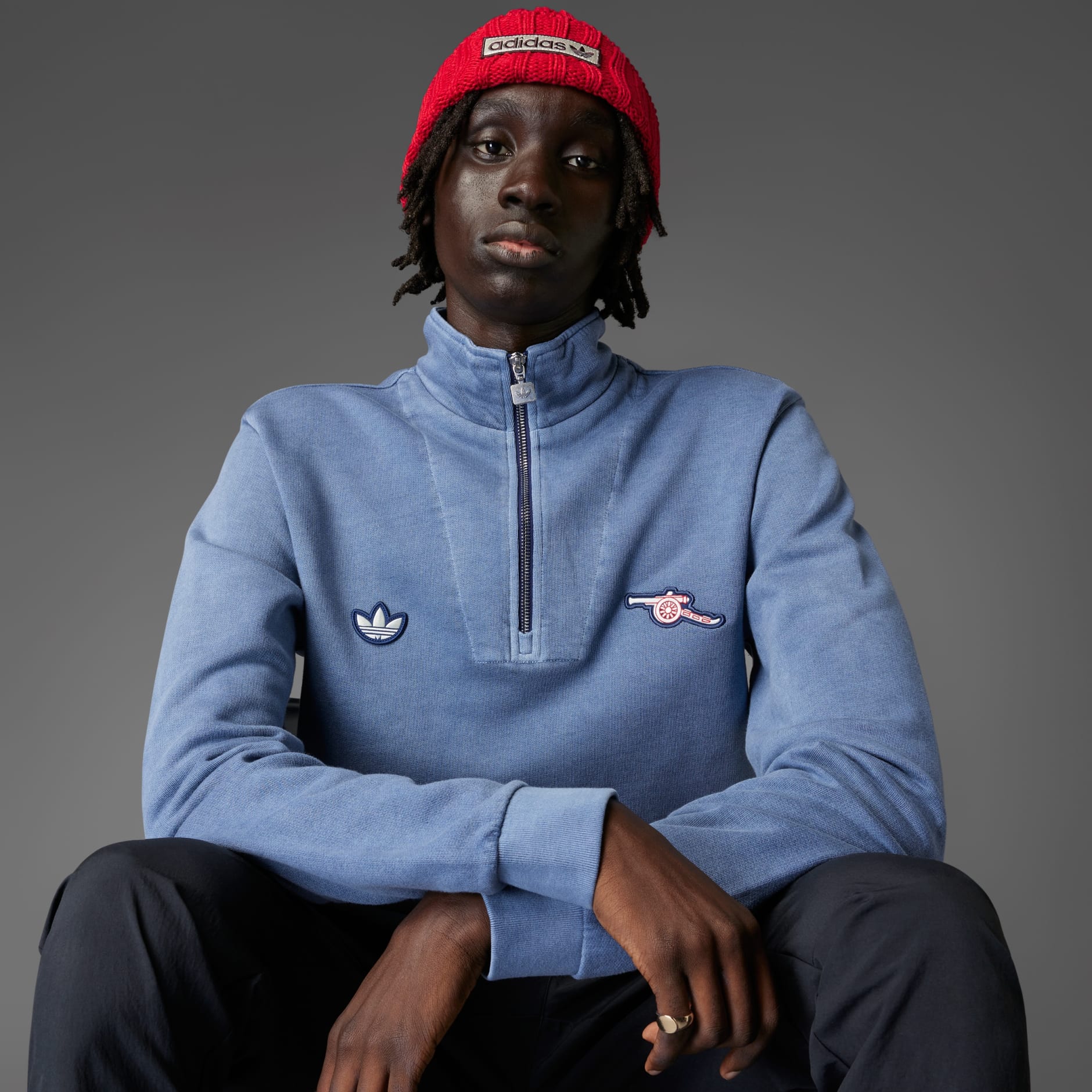 Sweatshirts - Arsenal Terrace Icons Half-Zip Top - Blue | adidas Oman