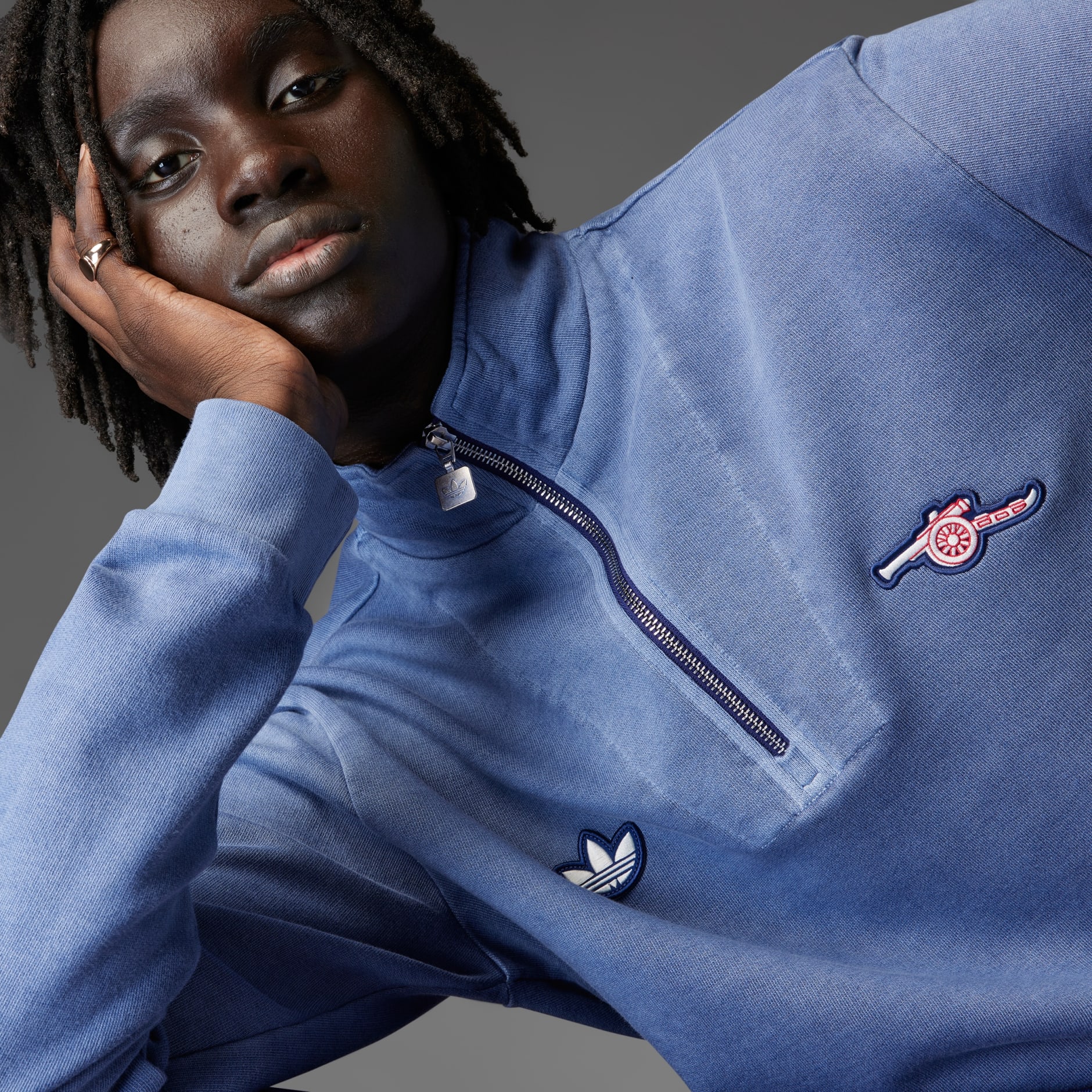 Sweatshirts - Arsenal Terrace Icons Half-Zip Top - Blue | adidas Oman