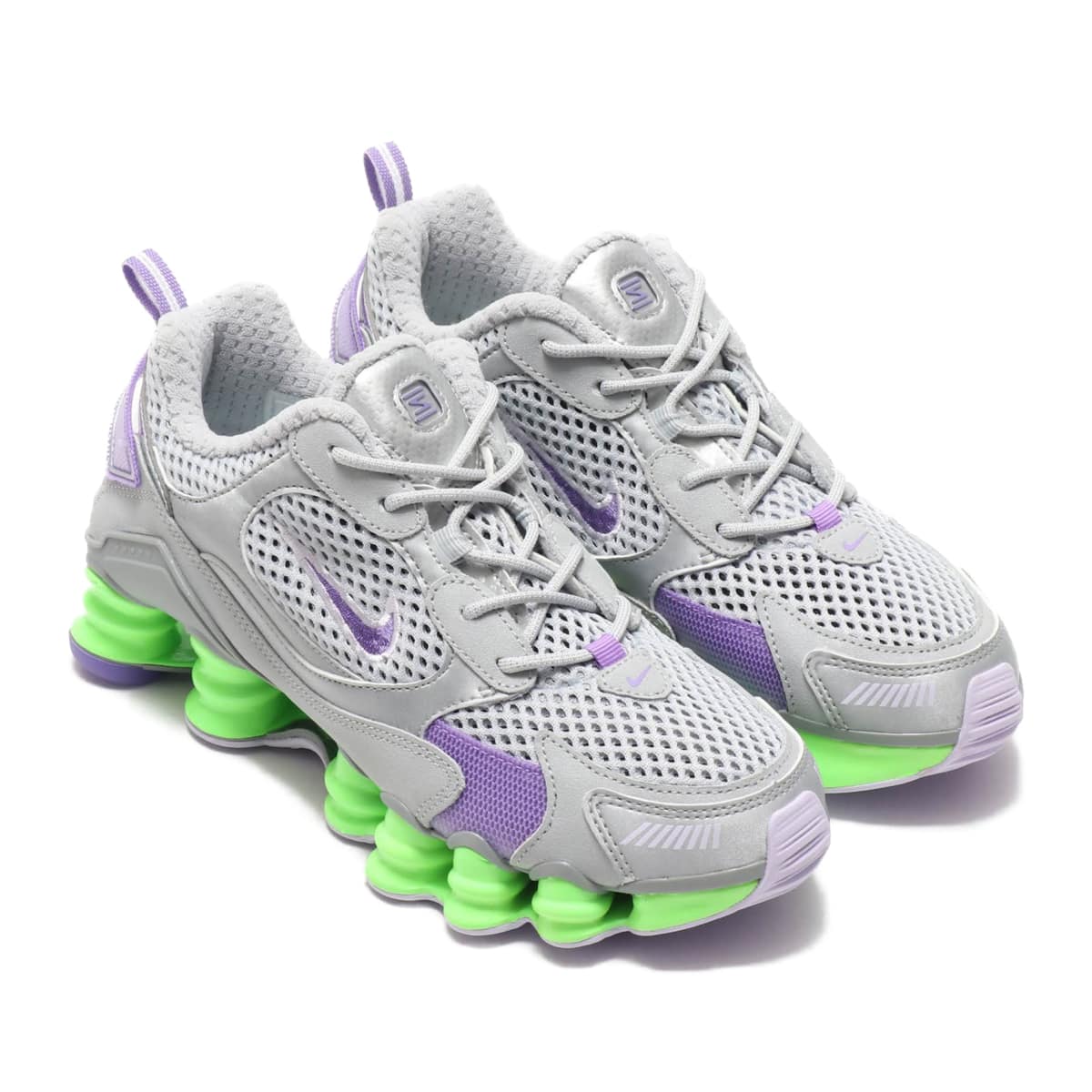 NIKE W SHOX TL NOVA SP MTLC PLATINUM/METALLIC SILVER-LIME BLAST