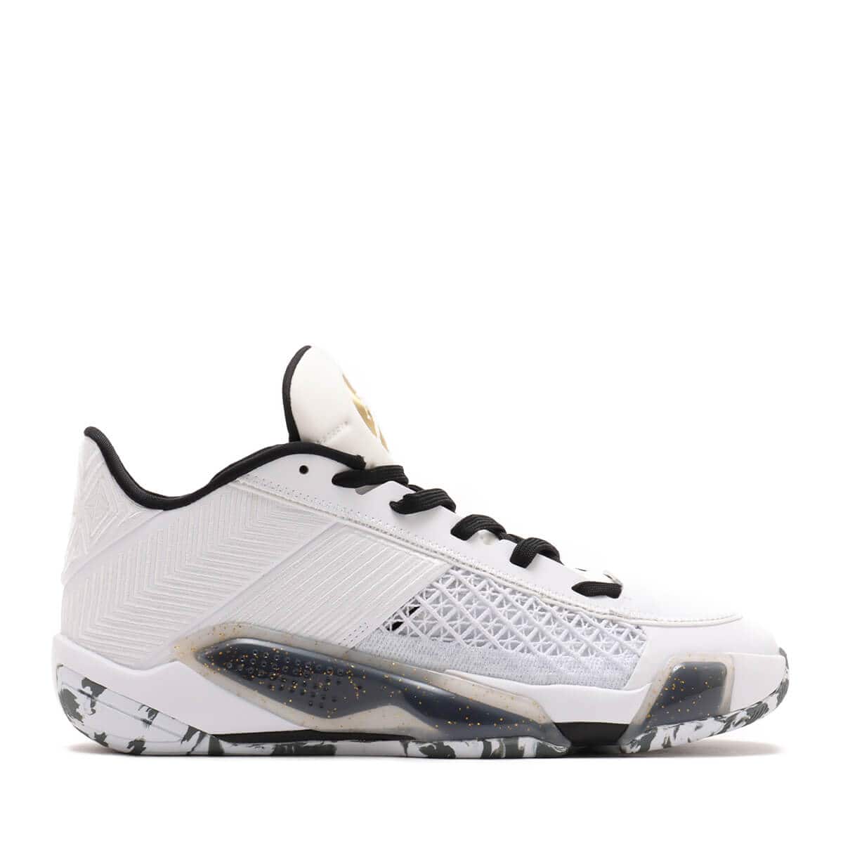 JORDAN BRAND AIR JORDAN XXXVIII LOW PF WHITE/METALLIC GOLD-BLACK