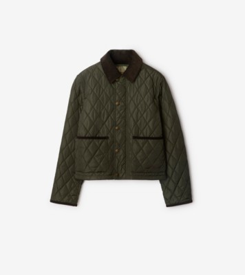 クロップド キルティング ナイロンジャケット (シェール／ブラッシュ