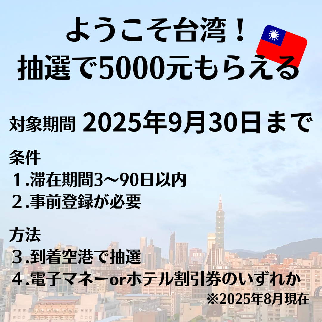 台湾旅行】5,000元分ラッキーランドが2025年9月30日まで！応募・受取