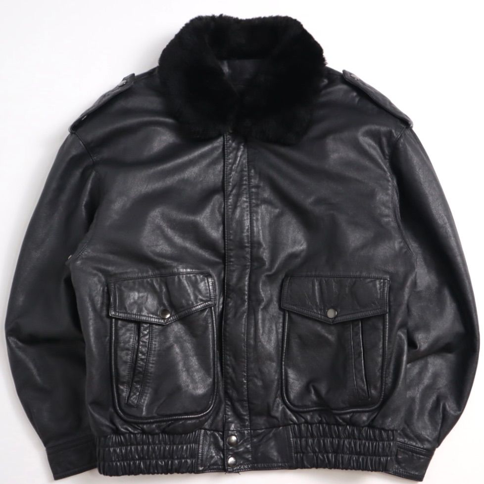 Vintage 80s 90s ヴィンテージ type G1 A2 取外し可 襟ボア レザー