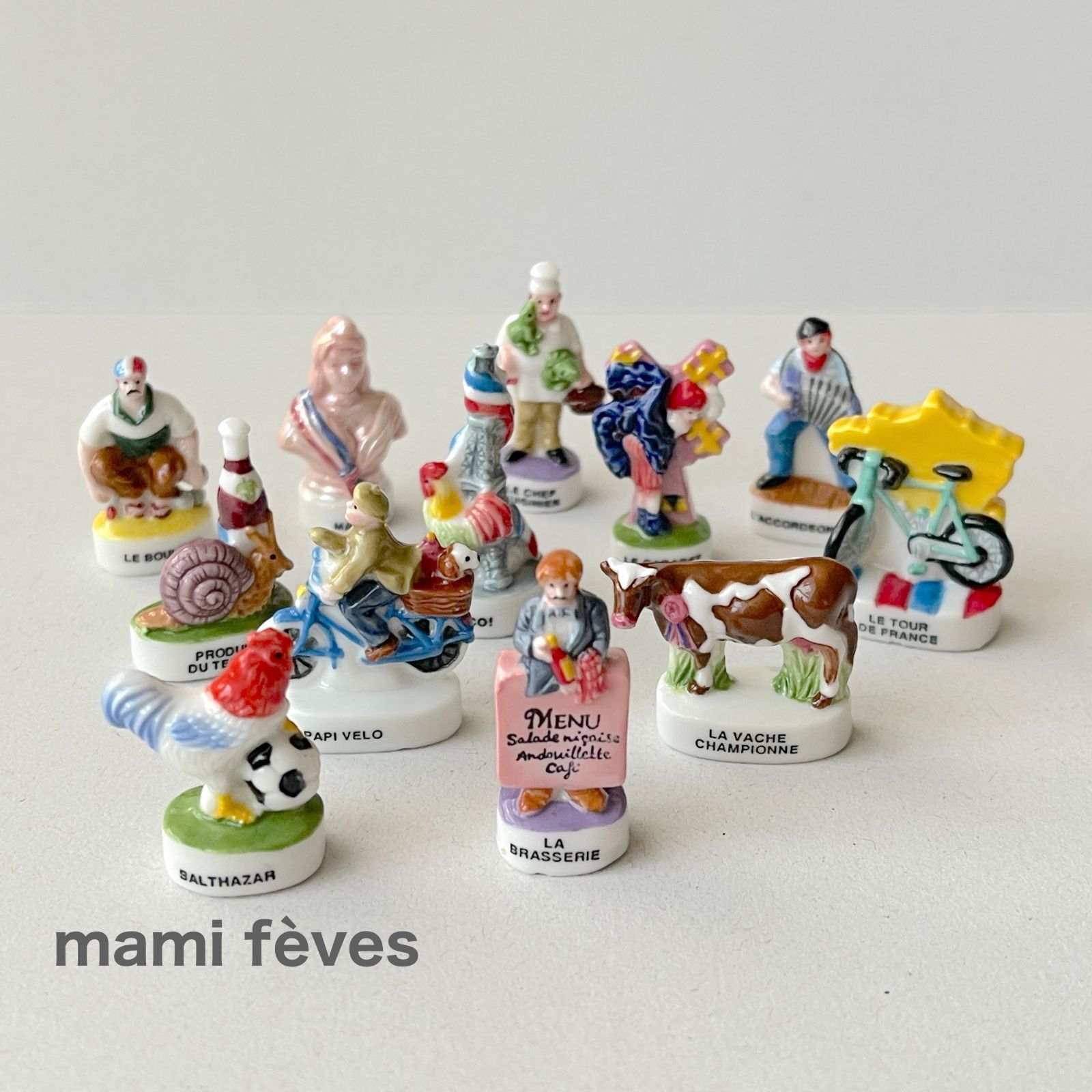 フェーヴ フランスの世界 12個 フランス フェーブ ミニチュア陶器 f