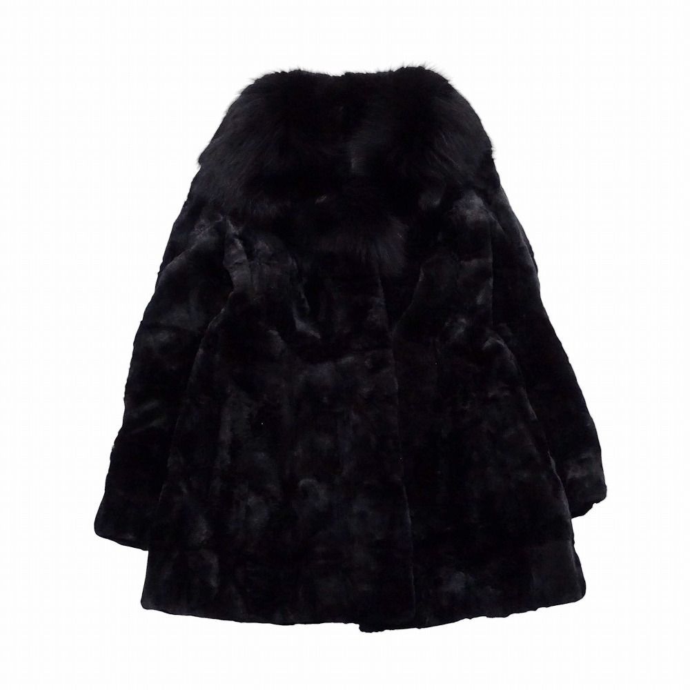 エンバ EMBA 毛皮コート フォックスファー ミドル 総裏地 裏地刺繍