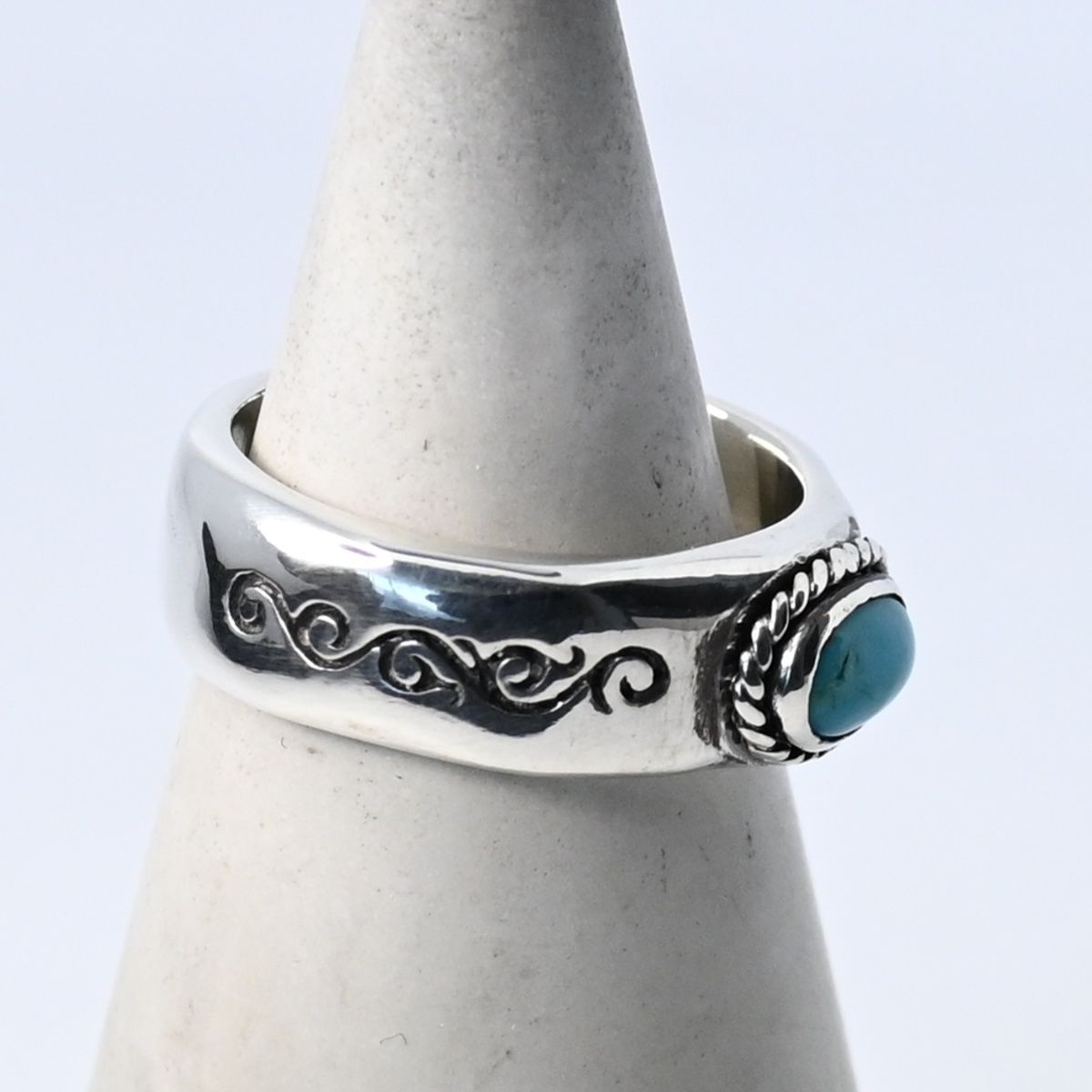 研磨済】SAAD ターコイズ リング 7号 シルバー925 太陽神 サード