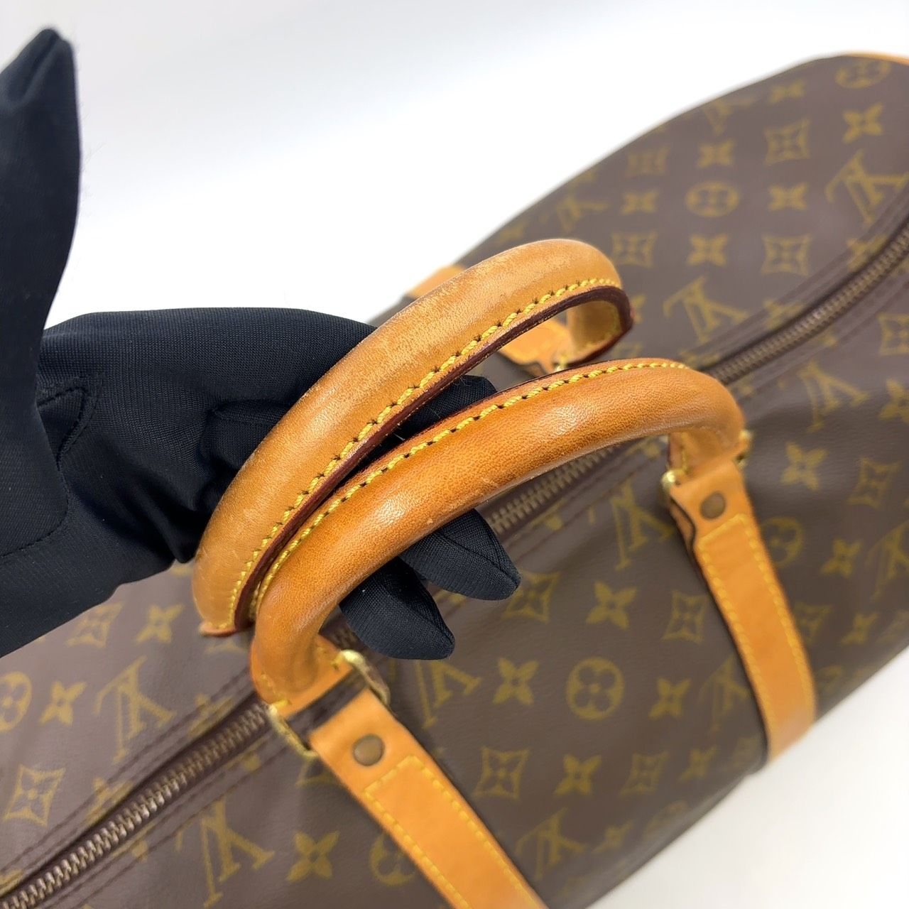LOUIS VUITTON キーポル50 モノグラム モノグラム レザー×PVC ブラウン