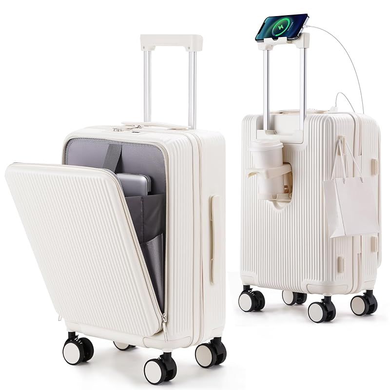 MULARDA] 前開きキャリーケース スーツケース機内持ち込み 耐衝撃 超