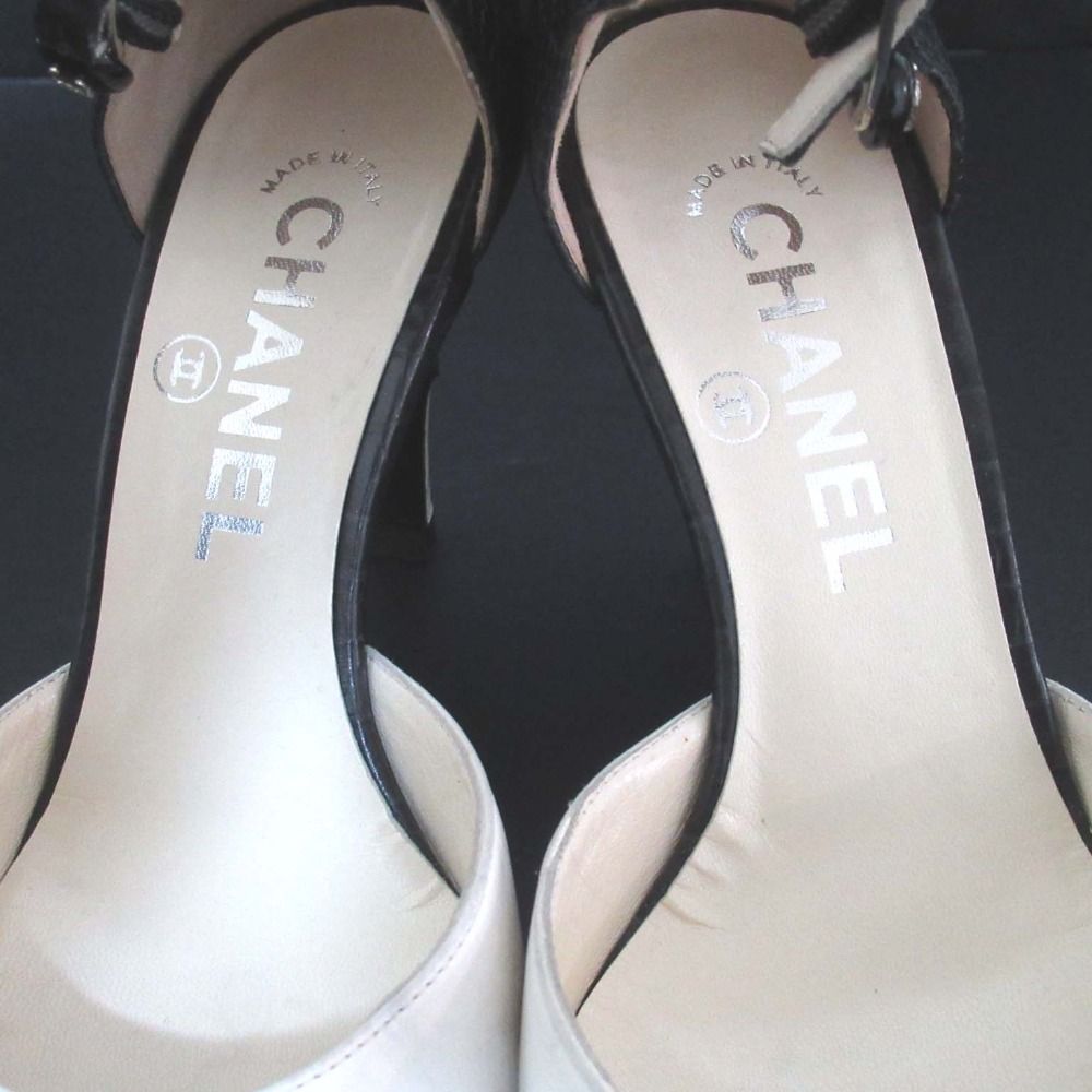 美品 CHANEL シャネル ポインテッドトゥ アンクルストラップ パンプス