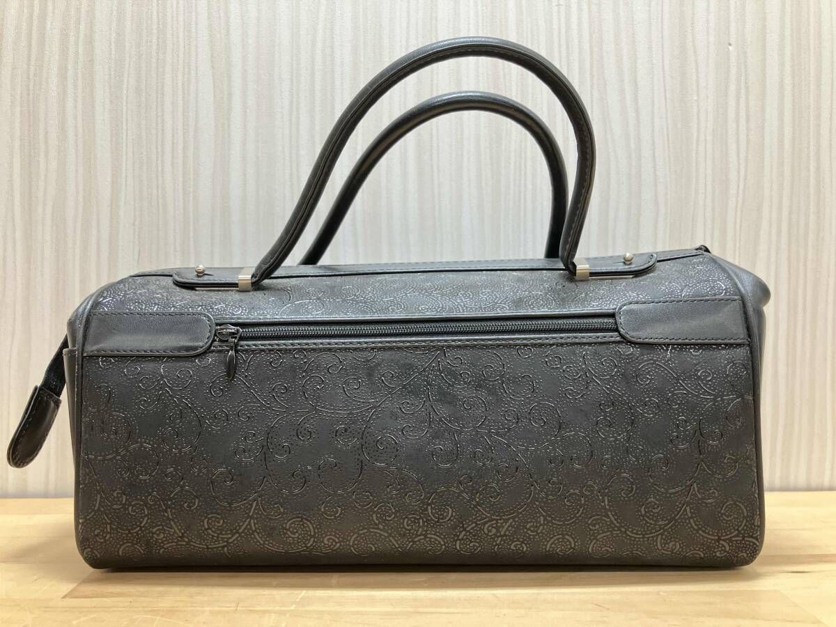 印傳屋 INDEN-YA 甲州印伝 ハンドバッグ 唐草柄 ブラック - メルカリ