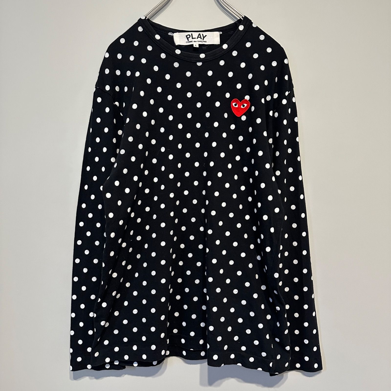 PLAY COMME des GARÇONS ドット柄 長袖 Tシャツ L ロンT ポルカドット