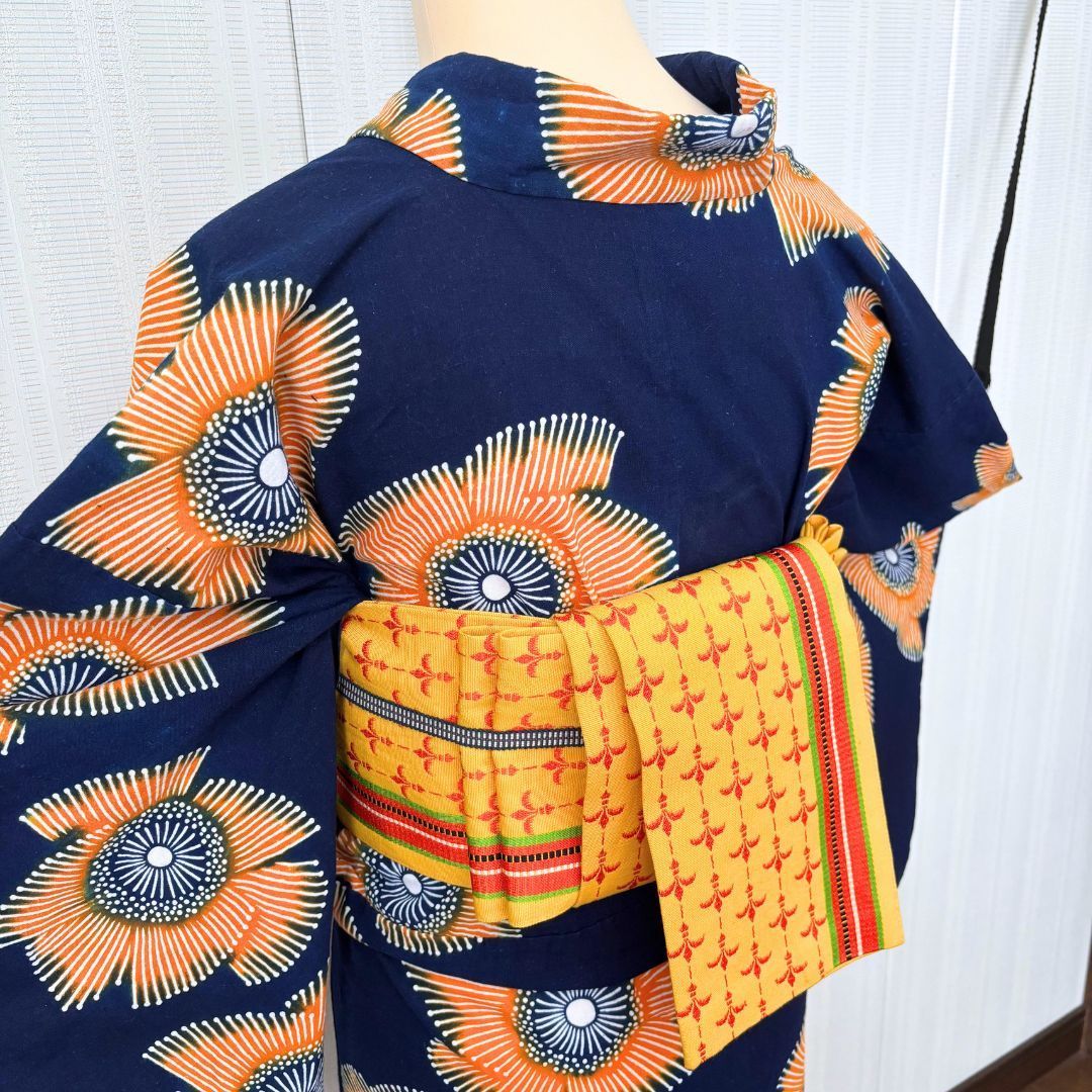 スモールサイズ ヴィンテージ浴衣セット 身丈146cm キッズ 小柄女性