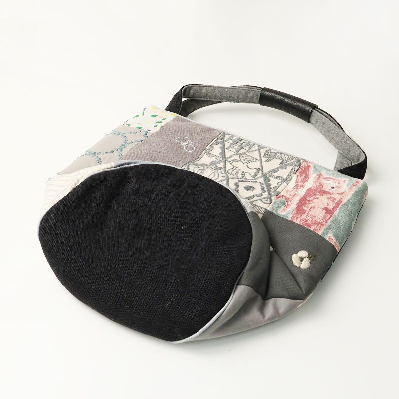 美品 ミナペルホネン mina perhonen piece bucket bag gray mix ピース