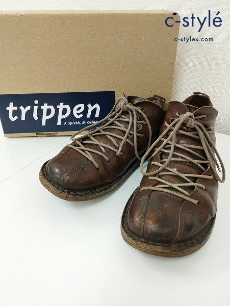 B364 [人気] trippen トリッペン レザーシューズ 37 ブラウン系 TYLER
