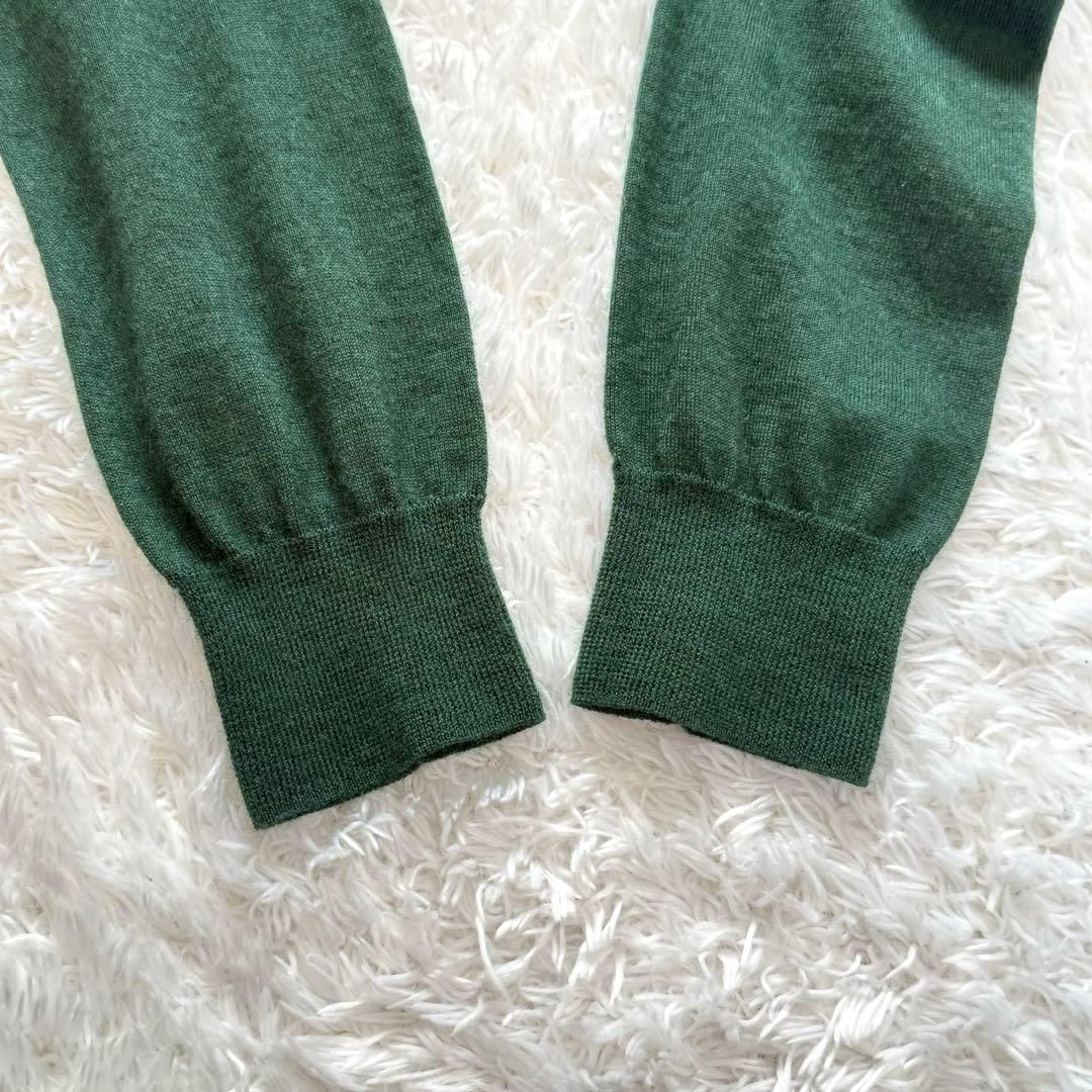 Drawer ドゥロワー 18g カシミヤシルク クルーネック ニット 緑