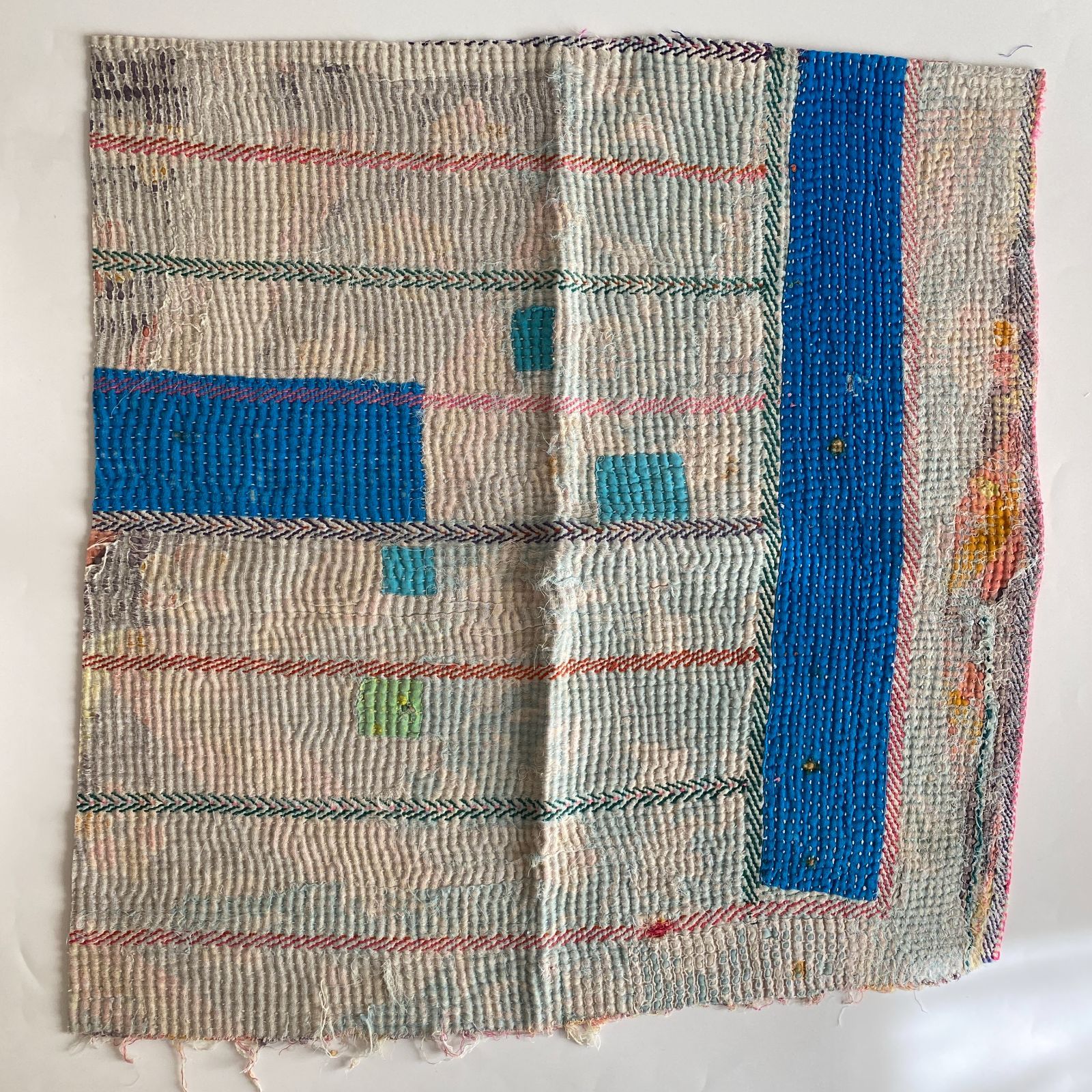 3655 ラリーキルト カンタキルト オールドファブリック ハギレ インド