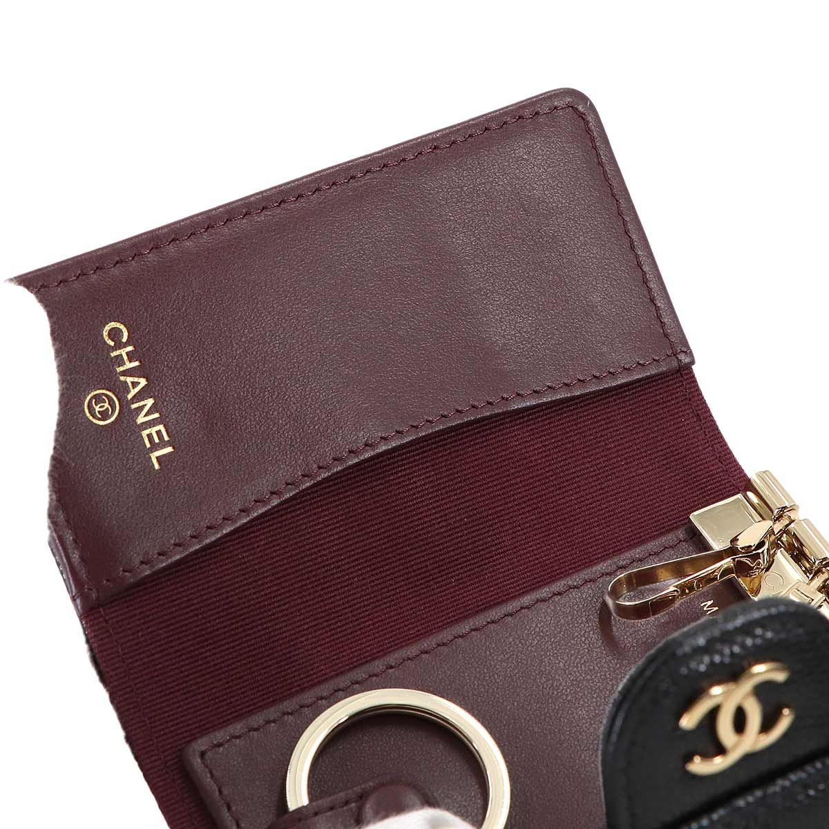 未使用 展示品 シャネル CHANEL マトラッセ 4連 キーケース キャビア