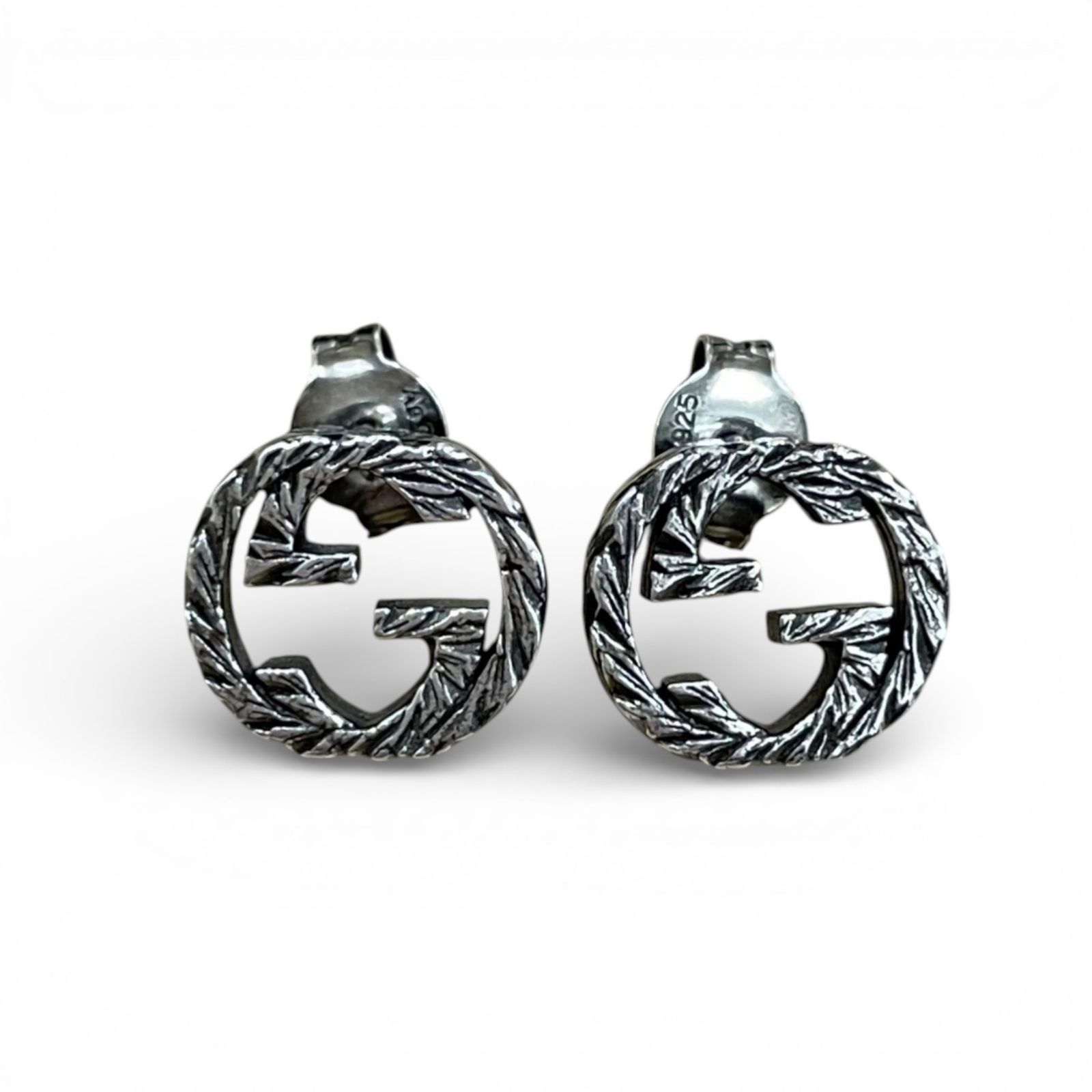 GUCCI グッチ ピアス インターロッキングG アラベスク スターリング