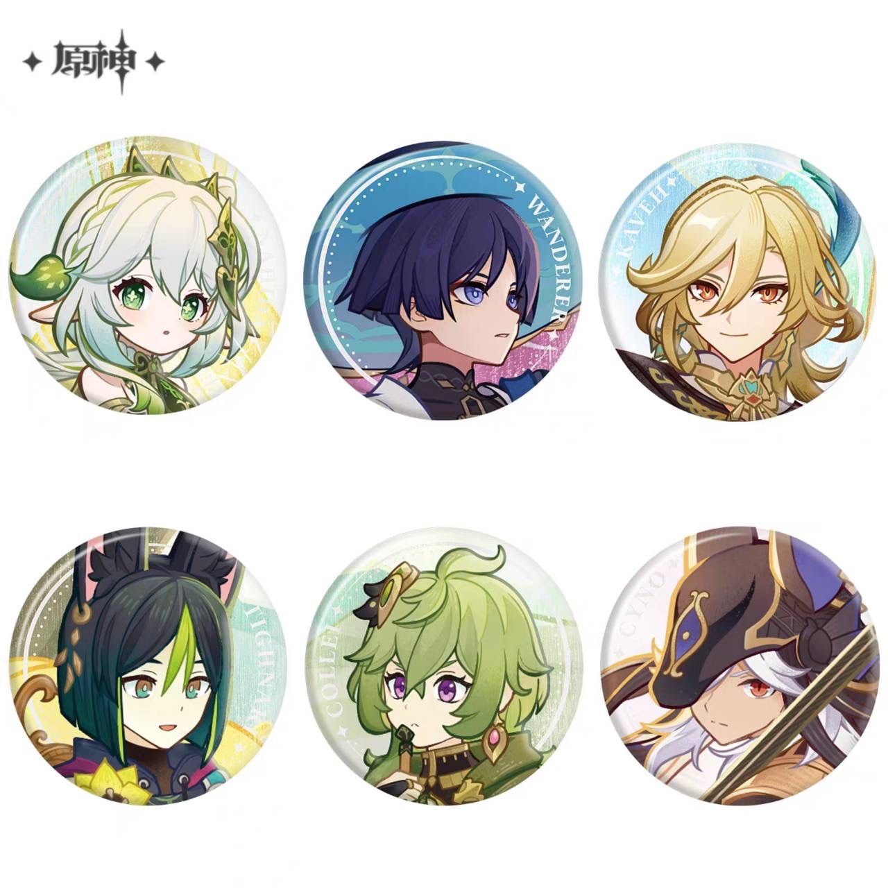 公式正規品 原神 缶バッジ 予告番組 ナヒーダ 放浪者 カーヴェ