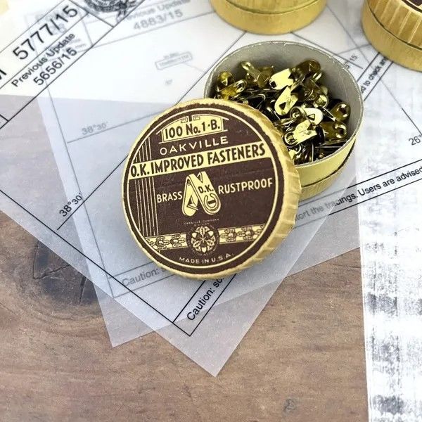 132・【残1】R-1512 ヴィンテージペーパークリップ 真鍮 1箱 クリップ