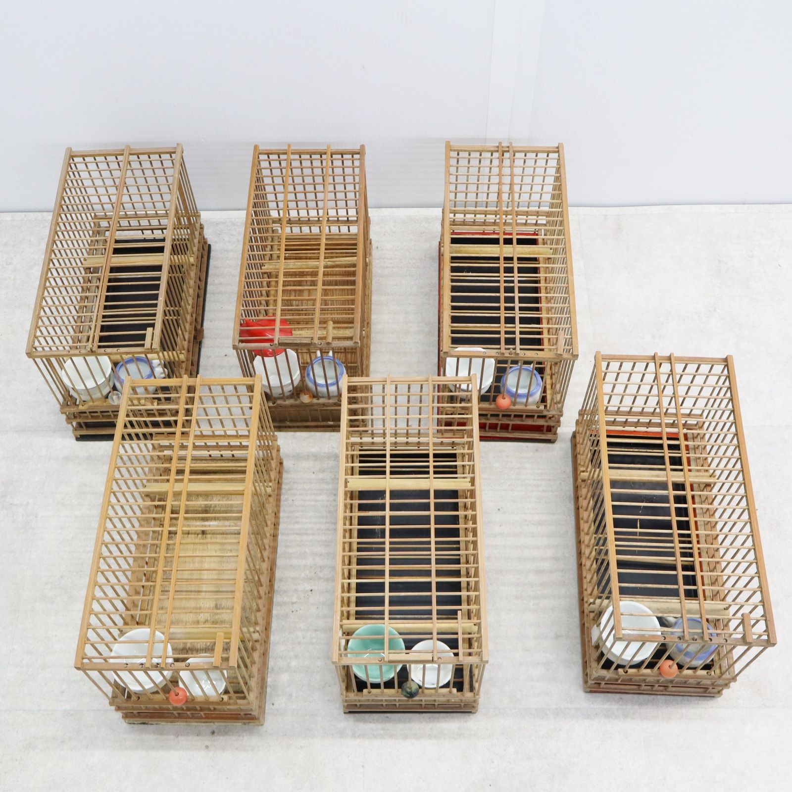 △6ケース入れ 6部屋｜鳥籠 鳥かご BOX 木製｜ メジロ箱 メジロ籠