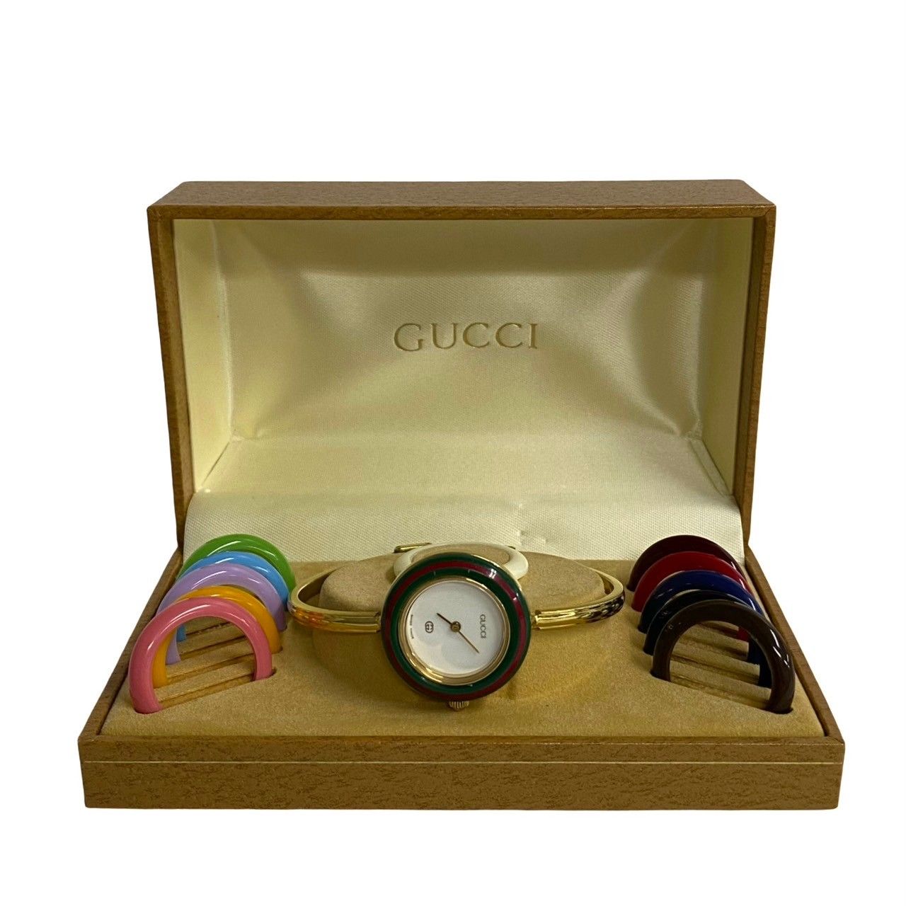 極 美品 稼働品 GUCCI グッチ チェンジベゼル クォーツ シェリーライン