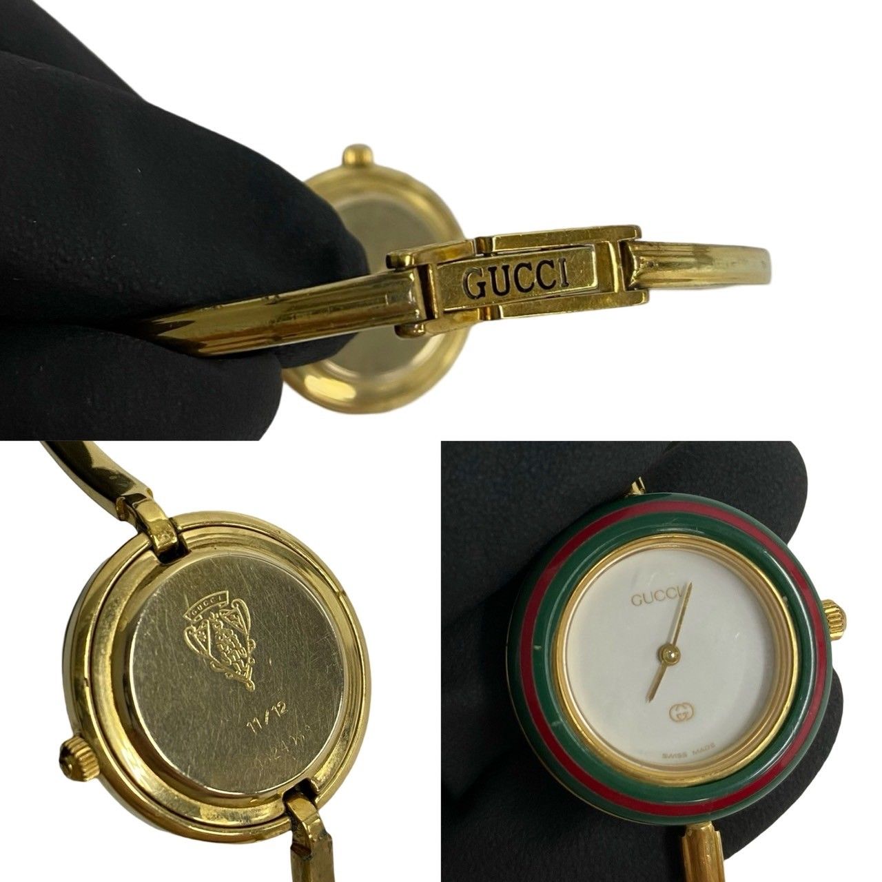 極 美品 稼働品 GUCCI グッチ チェンジベゼル クォーツ シェリーライン