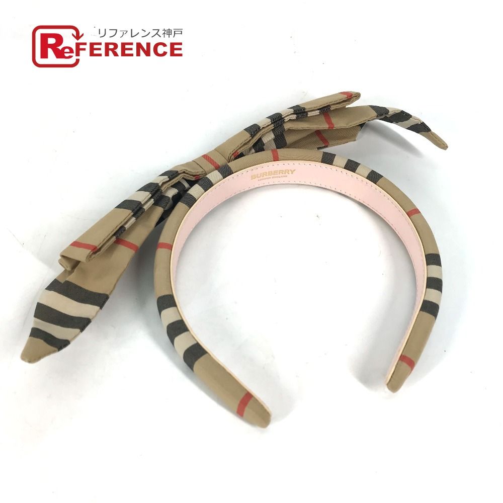 BURBERRY バーバリー カチューシャ チェック リボン キャンバス